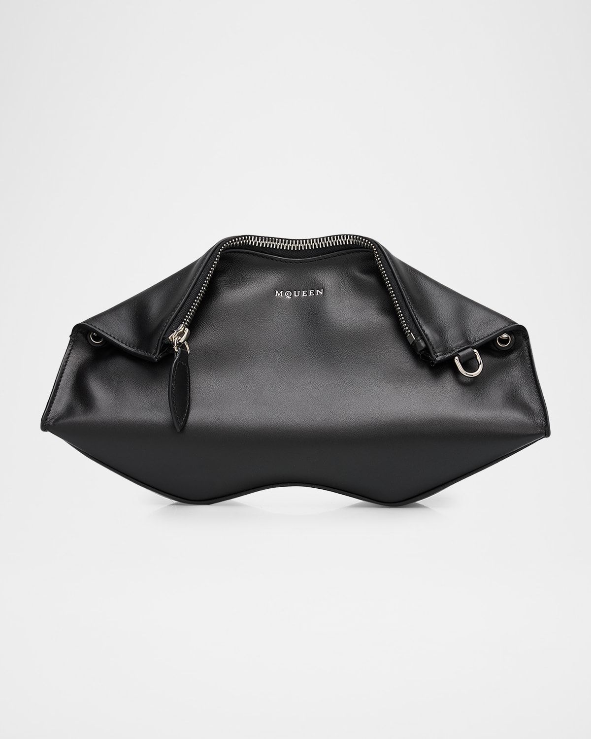 Manta Sculptural Smooth Leather Clutch Bag