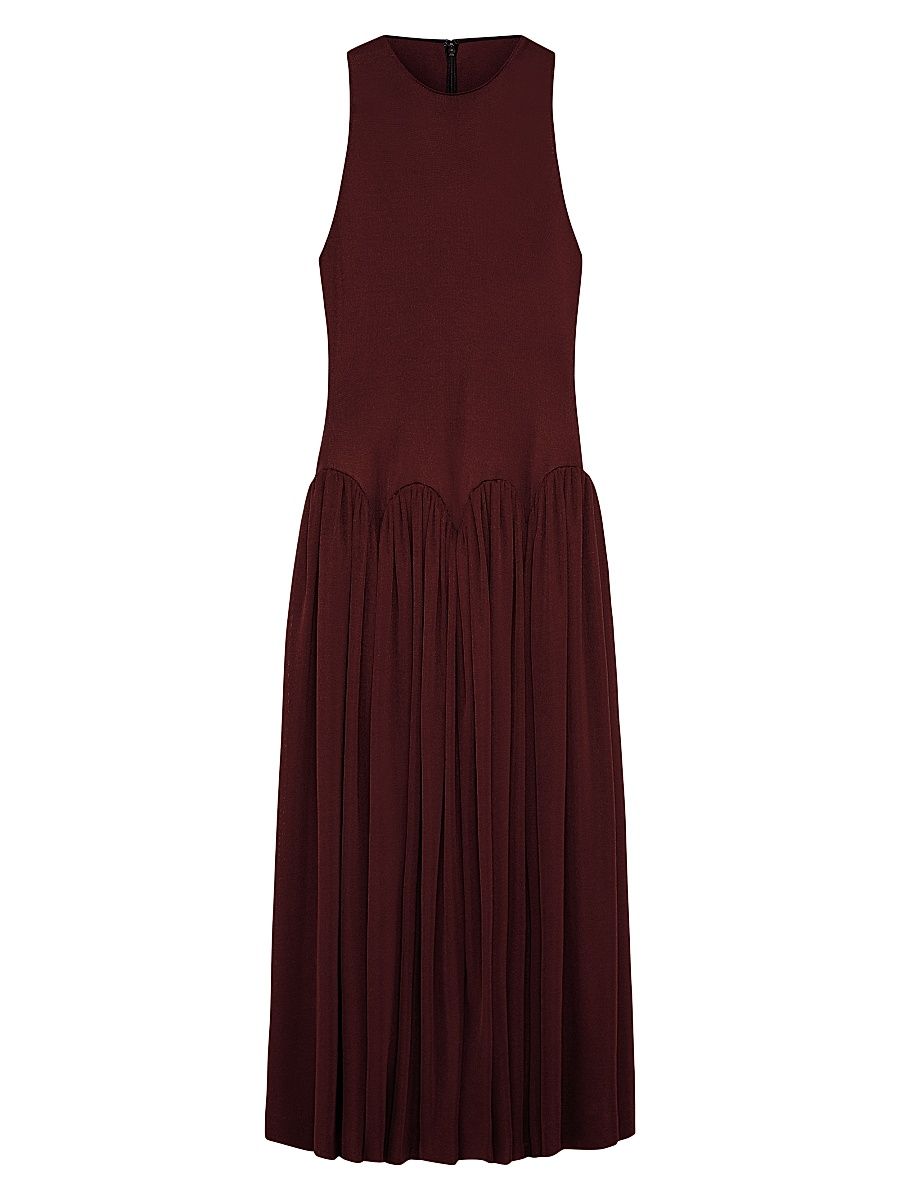 Women's Axar Jersey Sleeveless Midi-Dress - Borgogna - Size 8