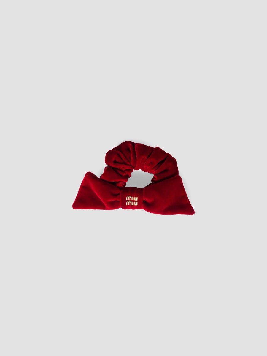 Miu Miu Women's Velvet Scrunchie - Red