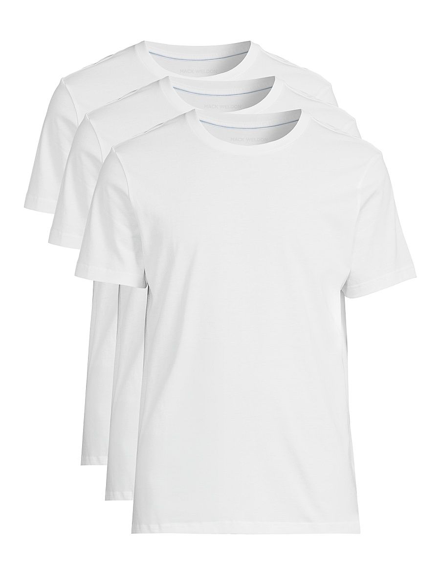 Men's 3-Pack Cotton Crewneck T-Shirt - Bright White - Size Large