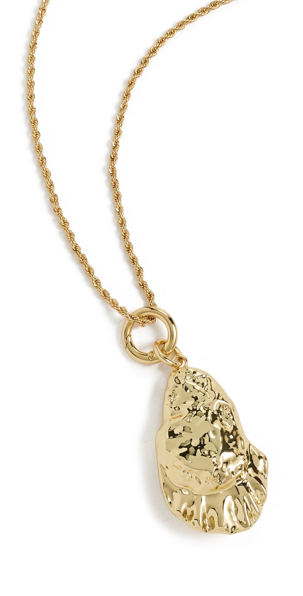 Kenneth Jay Lane Oyster Pendant Necklace Gold One Size