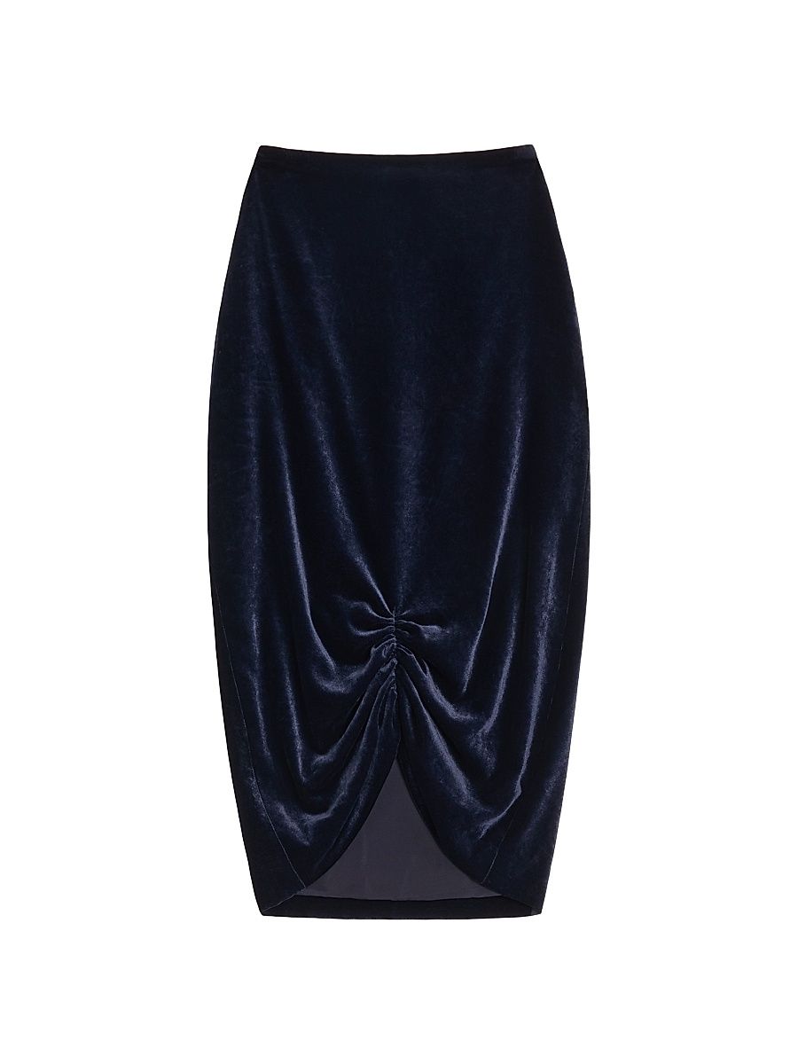 Women's Velvet Skirt - Navy - Size 2