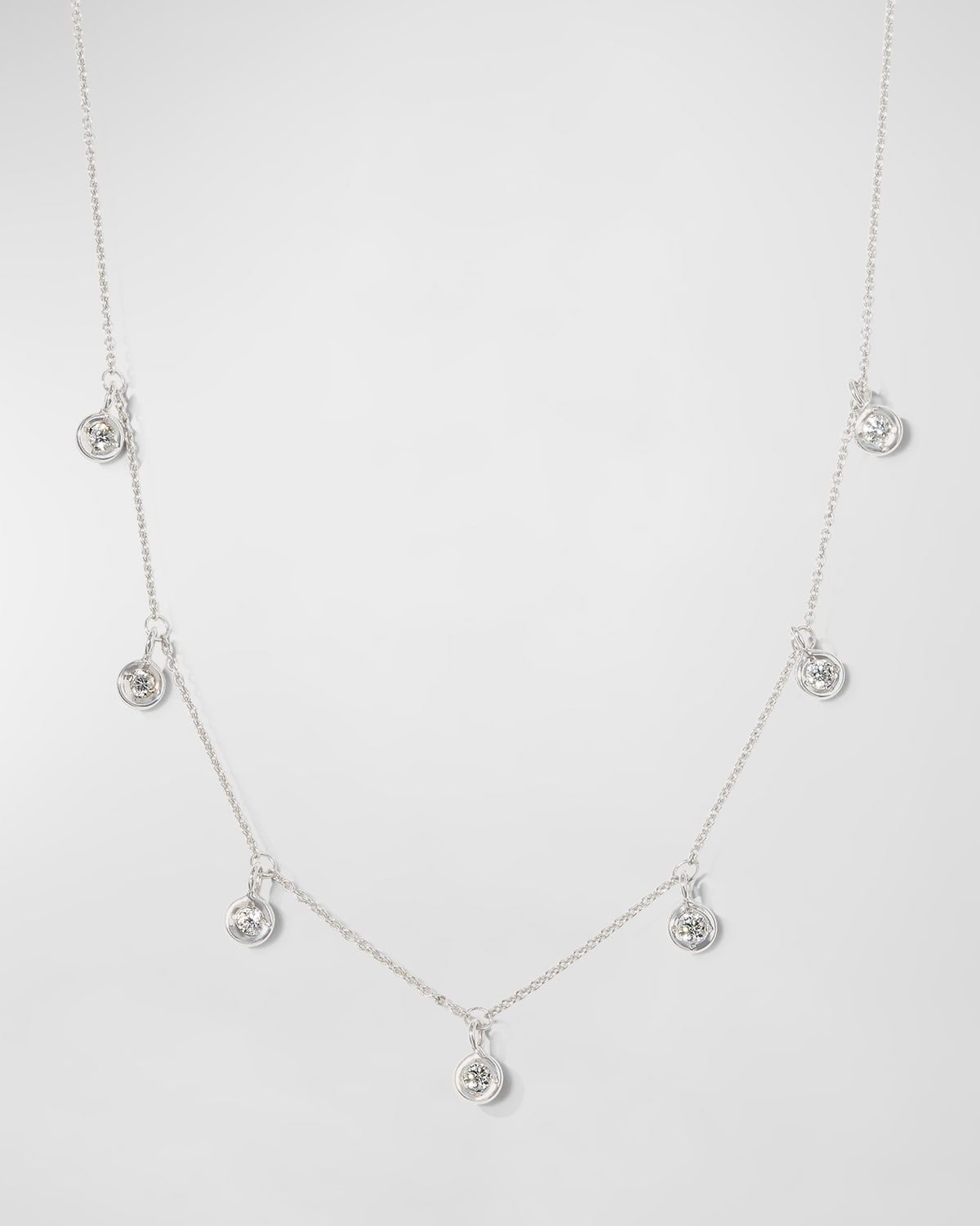 18k 7-Station Diamond Dangle Necklace