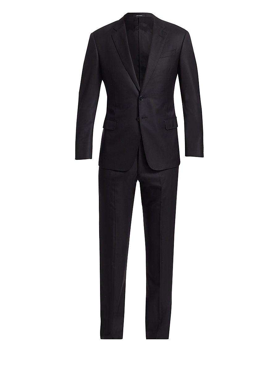 Men's Wool Suit - Black - Size 48