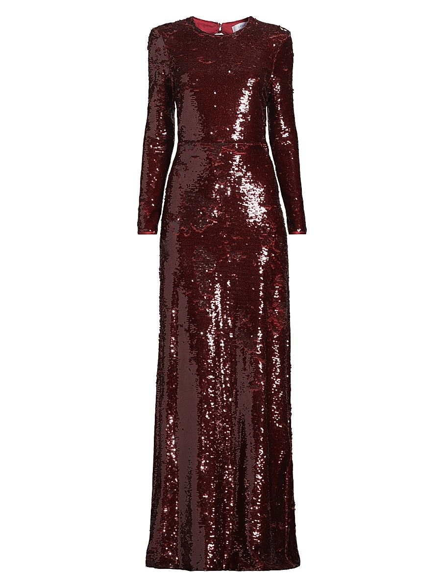 Women's Reese Sequin Column Gown - Merlot - Size 14