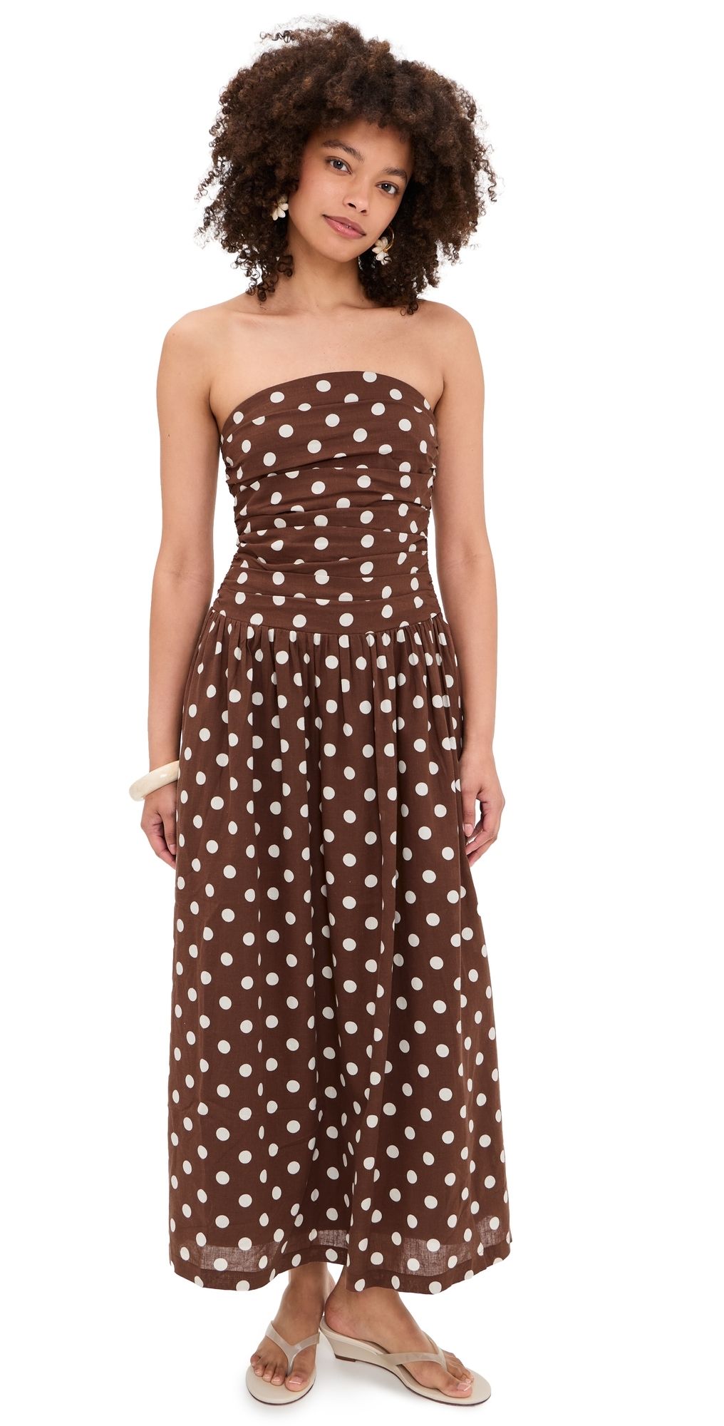 Joe's Jeans The Reina Maxi Dress Chocolate/Ecru Dot S