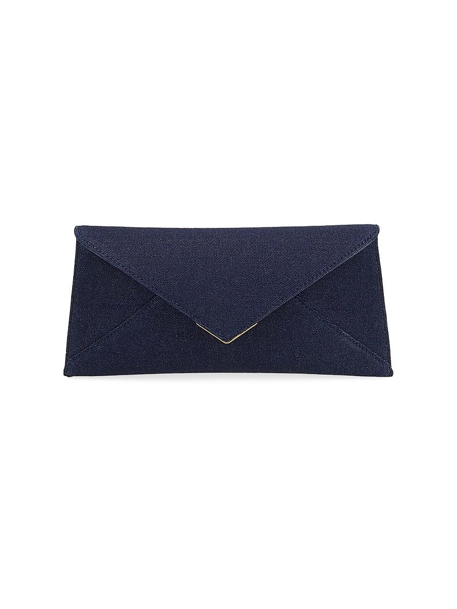 Women's Lee Lineage Denim Clutch with Gold Hardware - Dark Blue