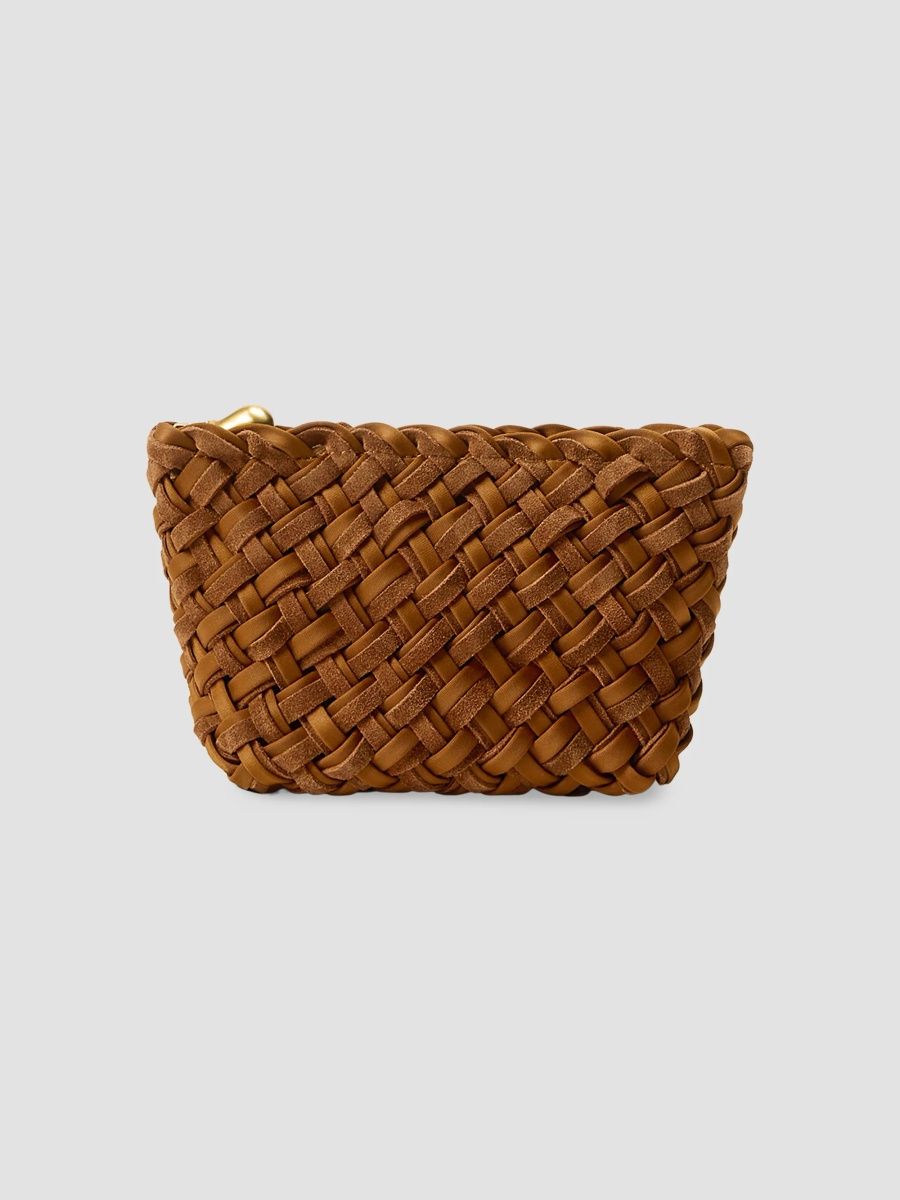 Naghedi Women's Portofino Petit Double Weave Cosmetic Pouch - Cerise