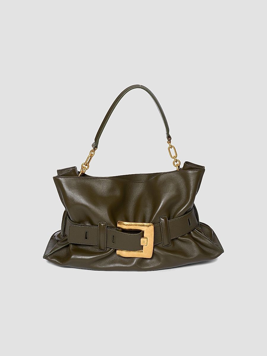 Balmain Women's Medium Anthem Leather Shoulder Bag - Jungle