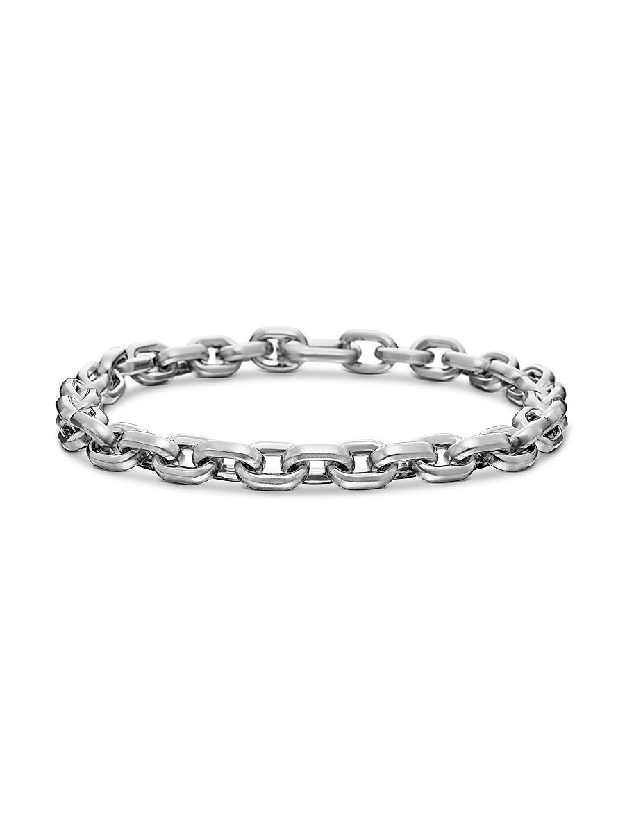 Men's Streamline Link Bracelet in Sterling Silver, 6.5mm - Size Medium