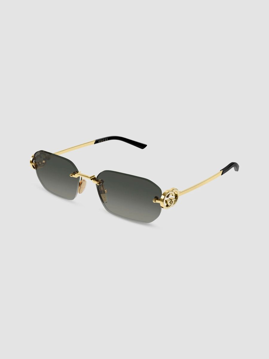 Gucci Women's Interlocking G Gg2228S Rimless Rectangular Sunglasses - Gold