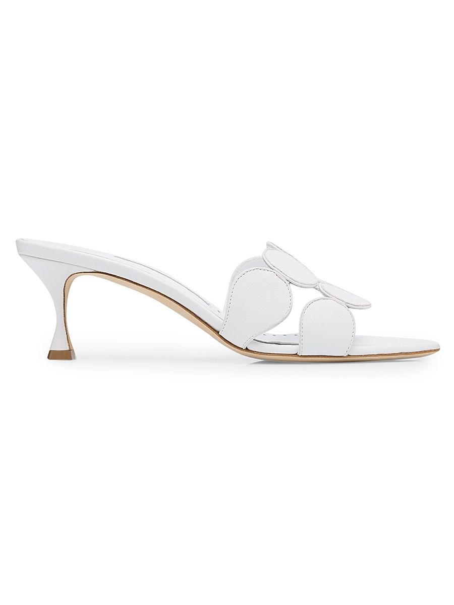 Women's Haribalmu 50MM Leather Sandals - White - Size 10.5
