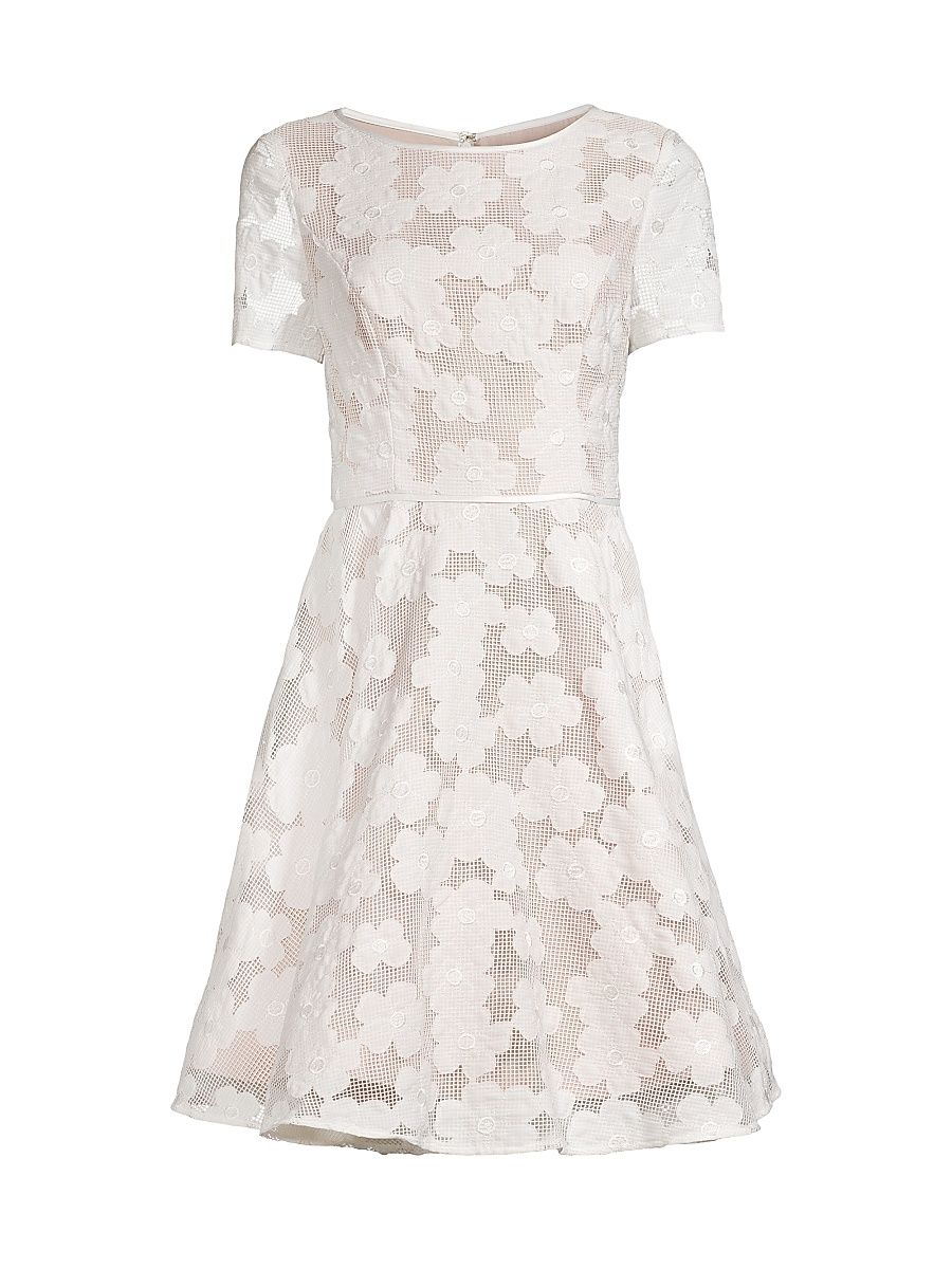 Women's Novelty Fit & Flare Dress - White Nude - Size 16