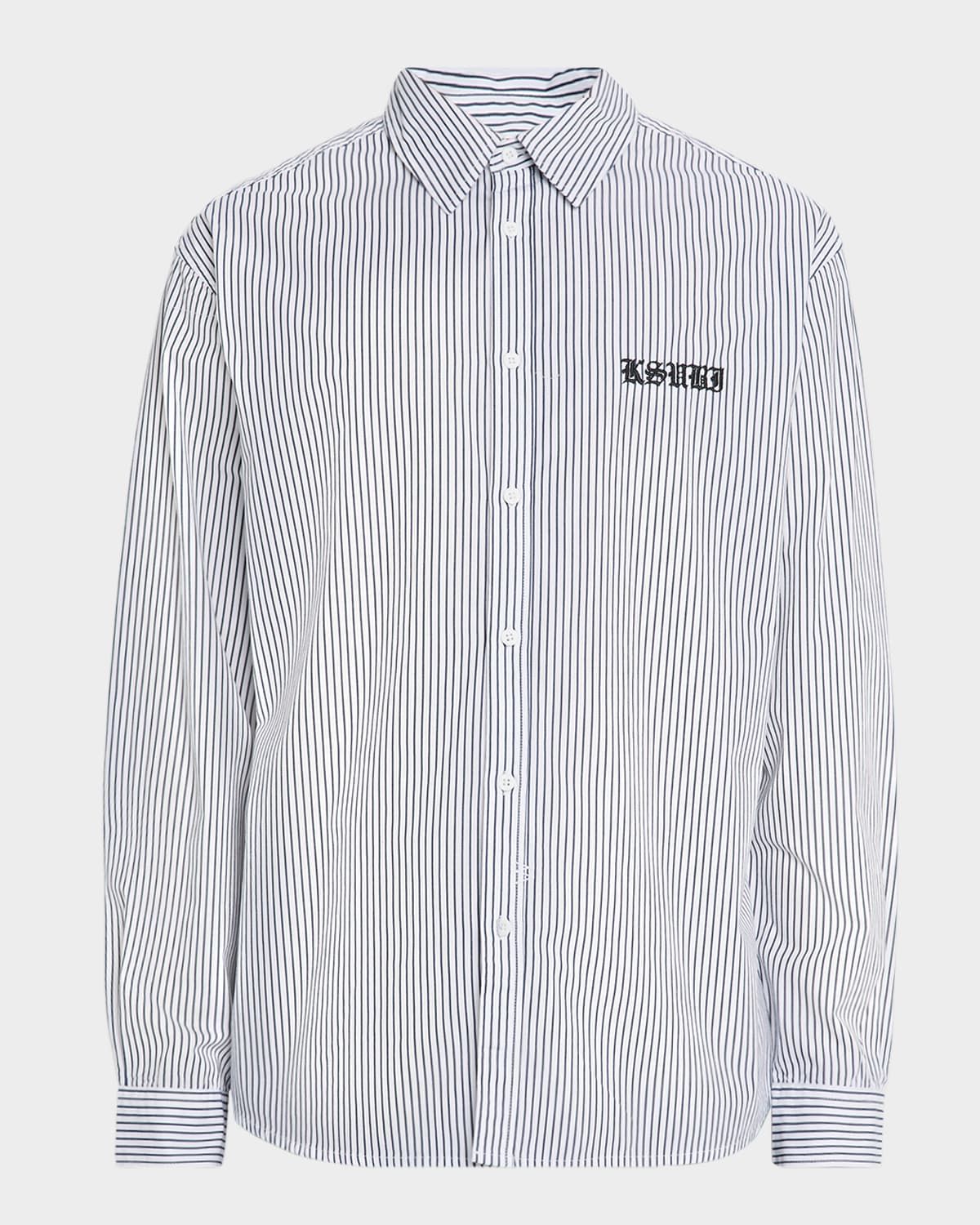 Men & apos;s Haunted Striped Button-Front Shirt