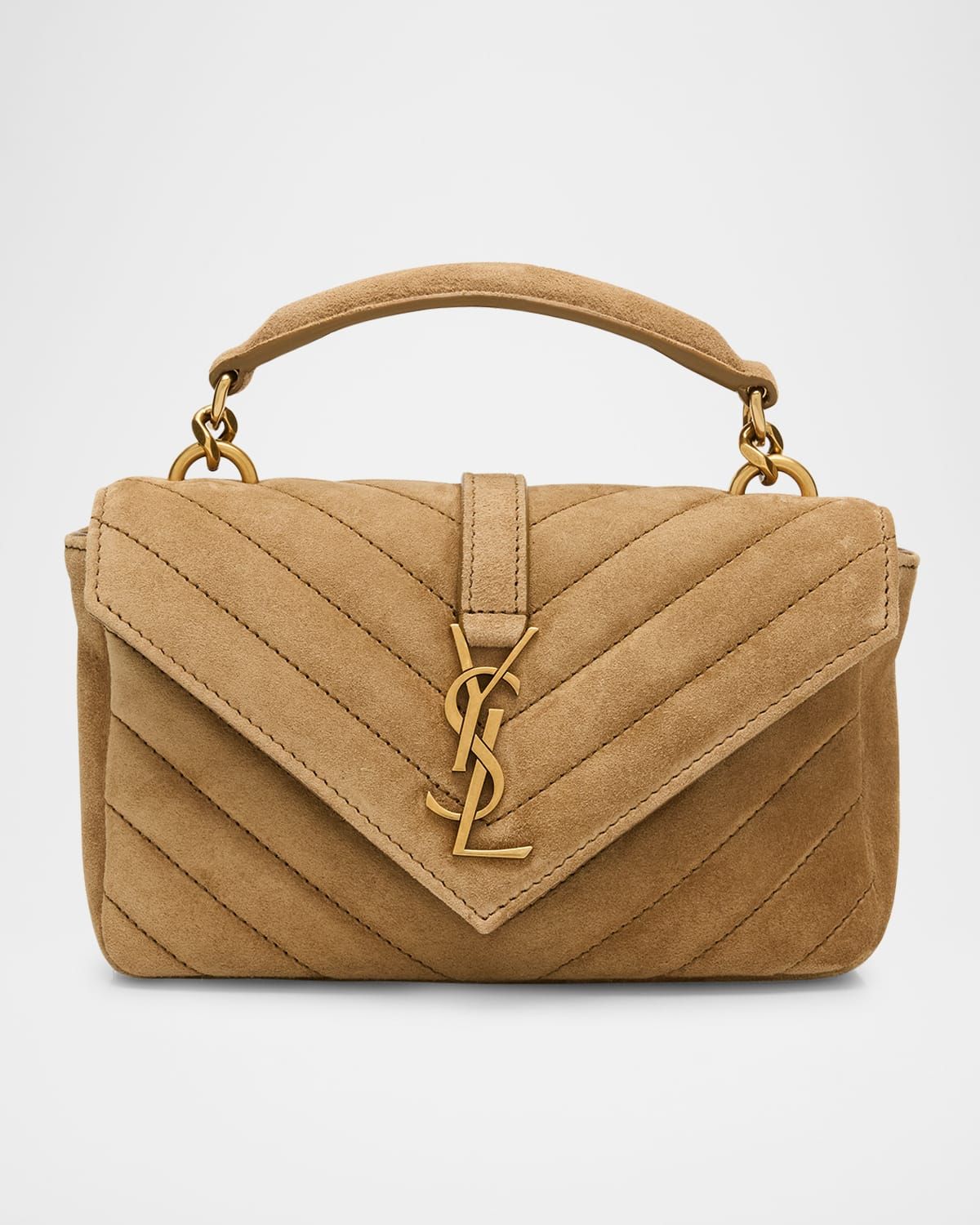 College Mini Chain Shoulder Bag in Suede