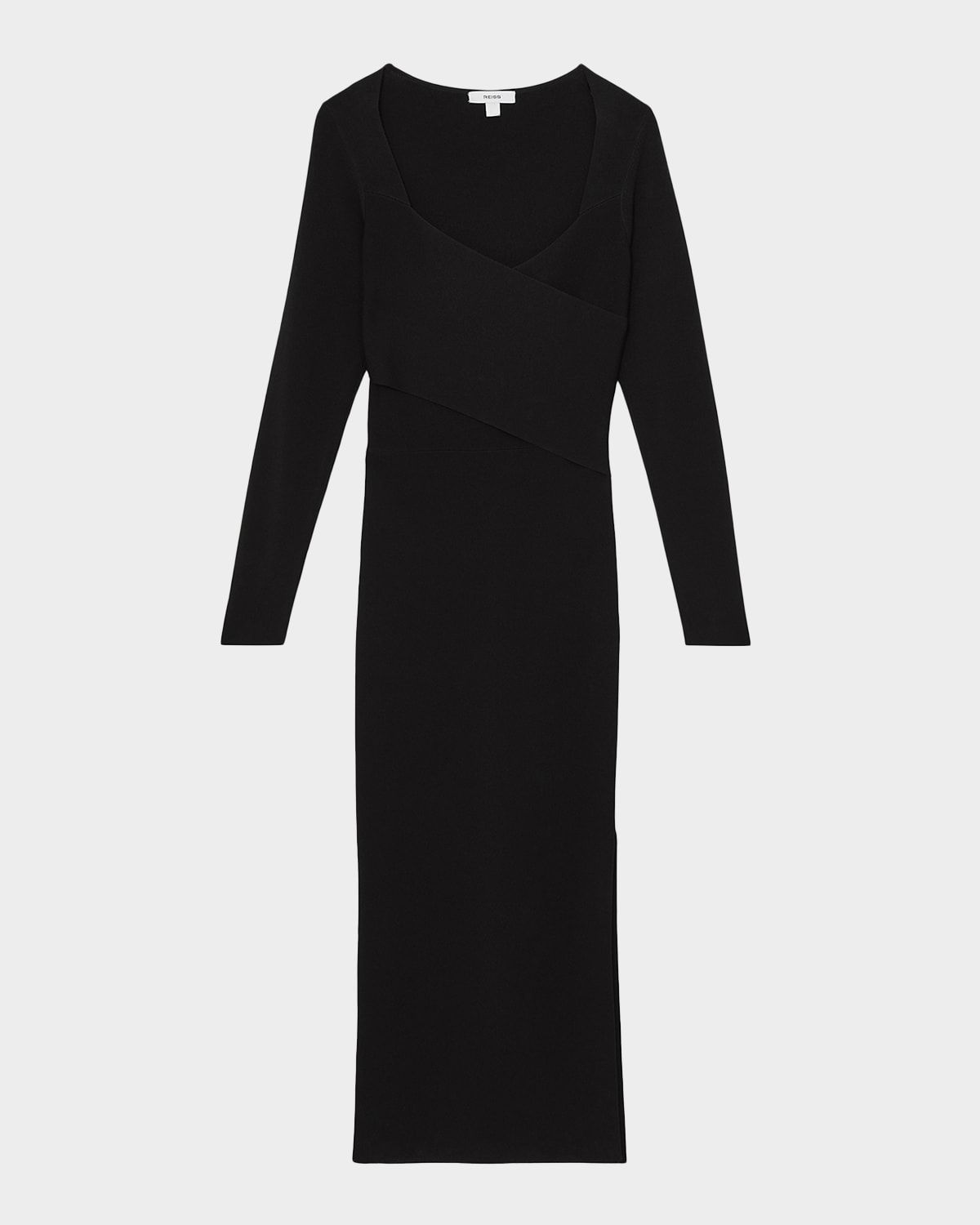 Sophia Wrap-Front Knit Bodycon Midi Dress