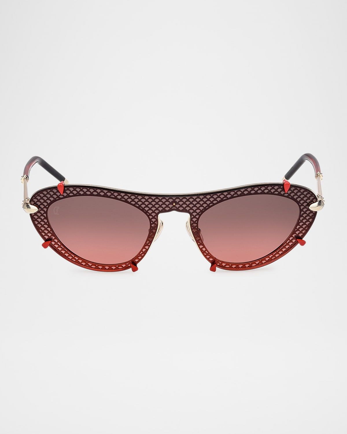 Miss Z Spiked Oval Acetate Sunglasses