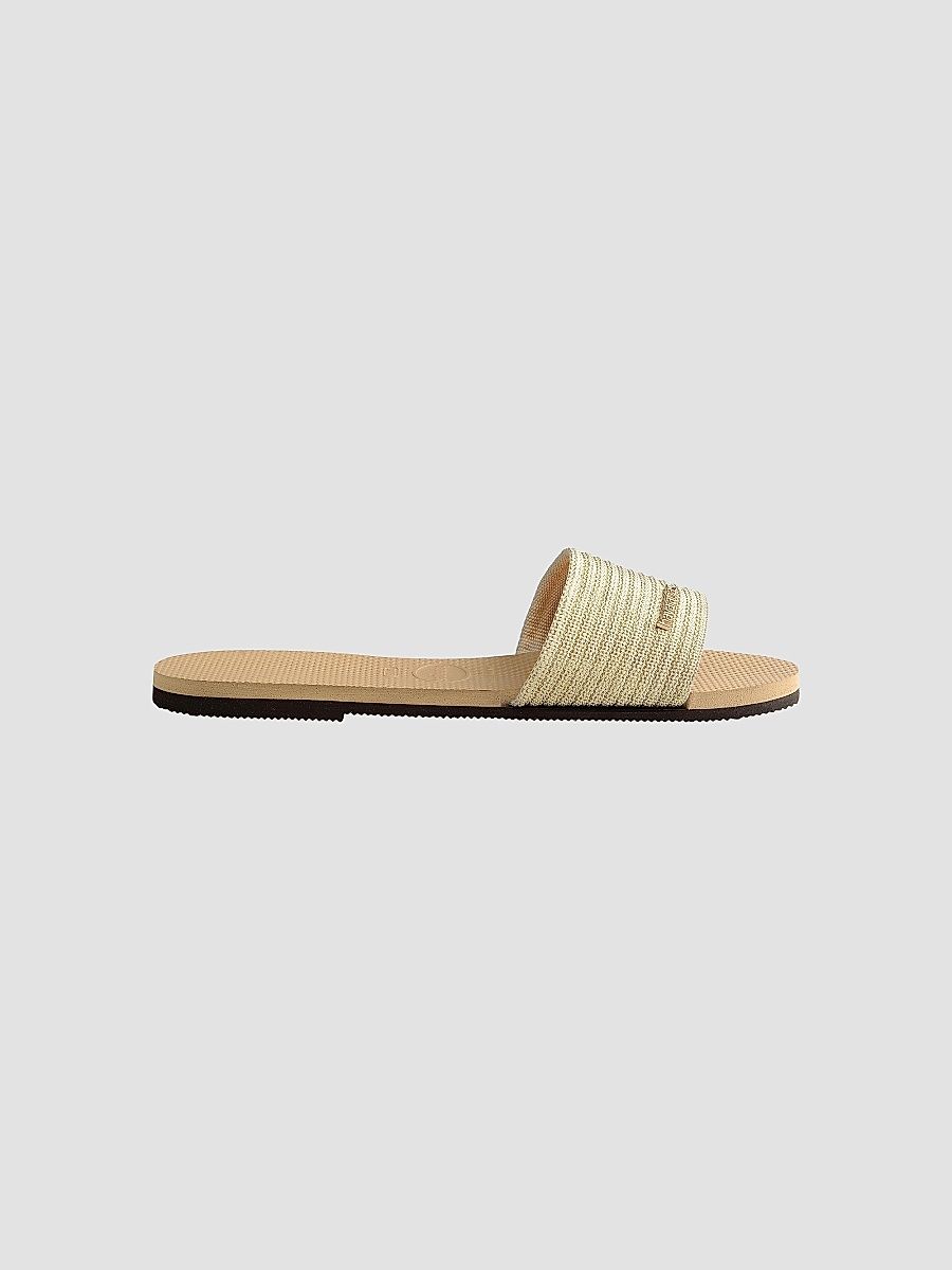Women's You Malta Metallic Slides - Gold - Size 9 Sandals