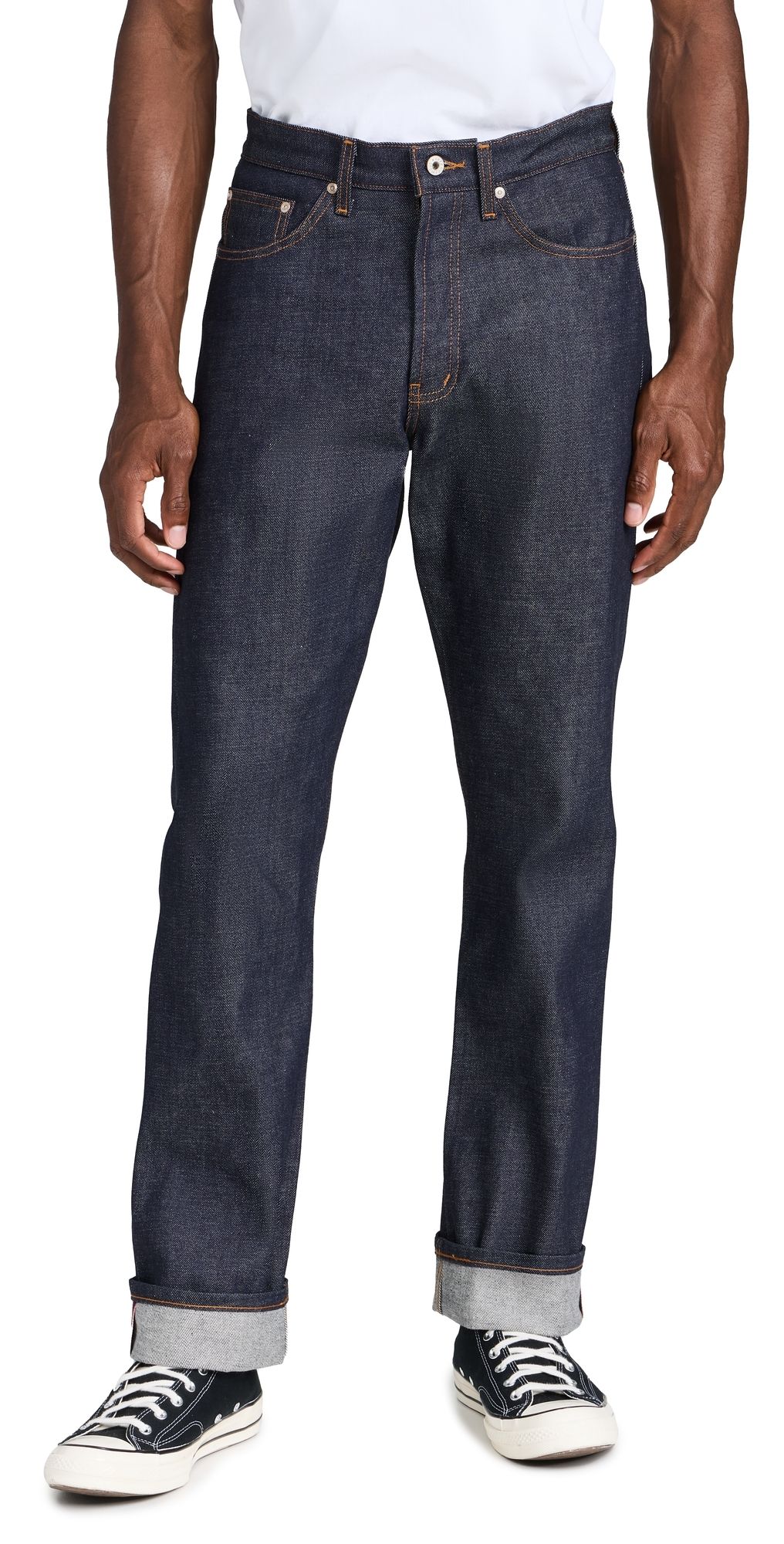 Naked & Famous Denim True Guy - Dirty Fade Selvedge Jeans Indigo/White 34