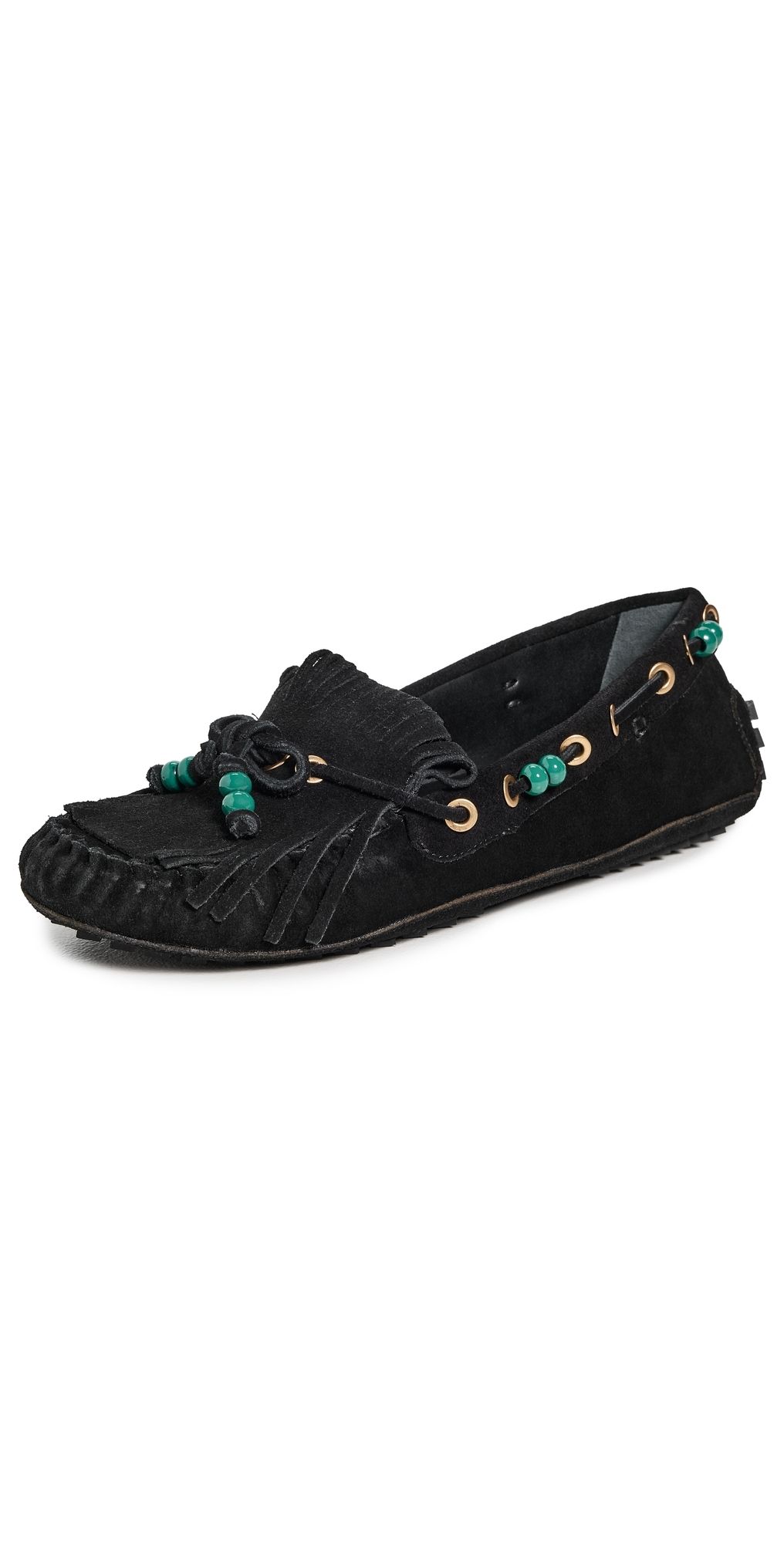 FARM Rio Fringe Mocassins Black 8