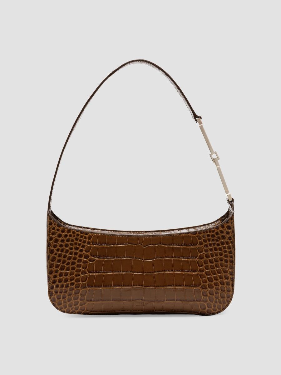 TOM FORD Women's Arc Crocodile-Embossed Shoulder Bag - Cinnamon