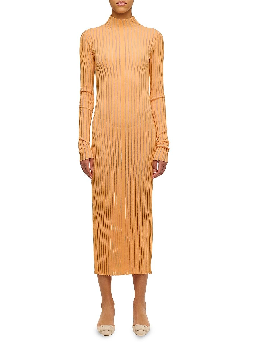 Women's The Ridley Pleated Dress - Tangerine - Size Medium