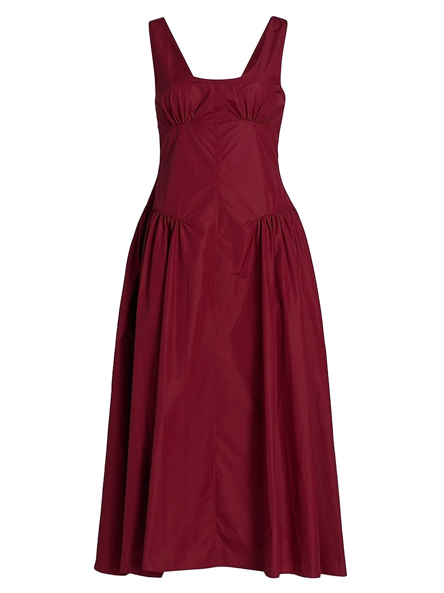 Women's Kendall Cotton-Blend Midi-Dress - Claret - Size 14