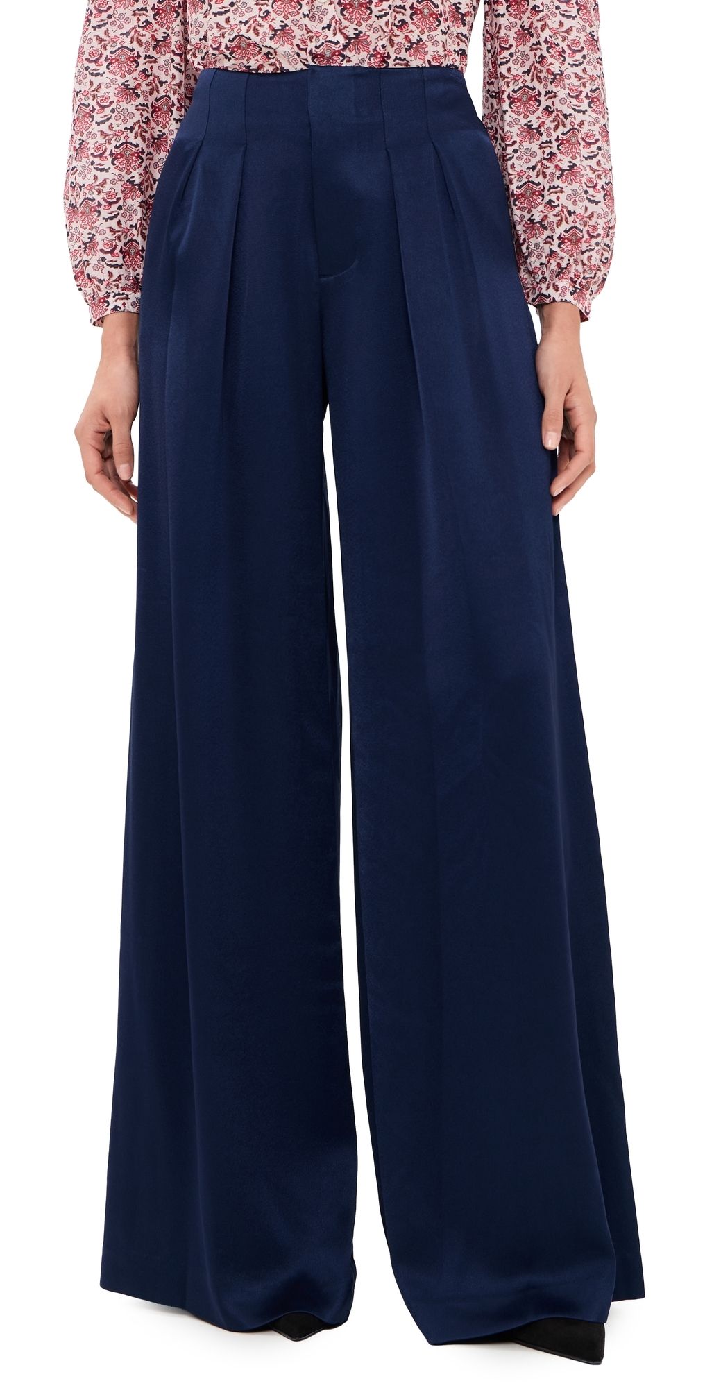 ALICE + OLIVIA Eloise Wide Leg Pants Midnight Blue 2