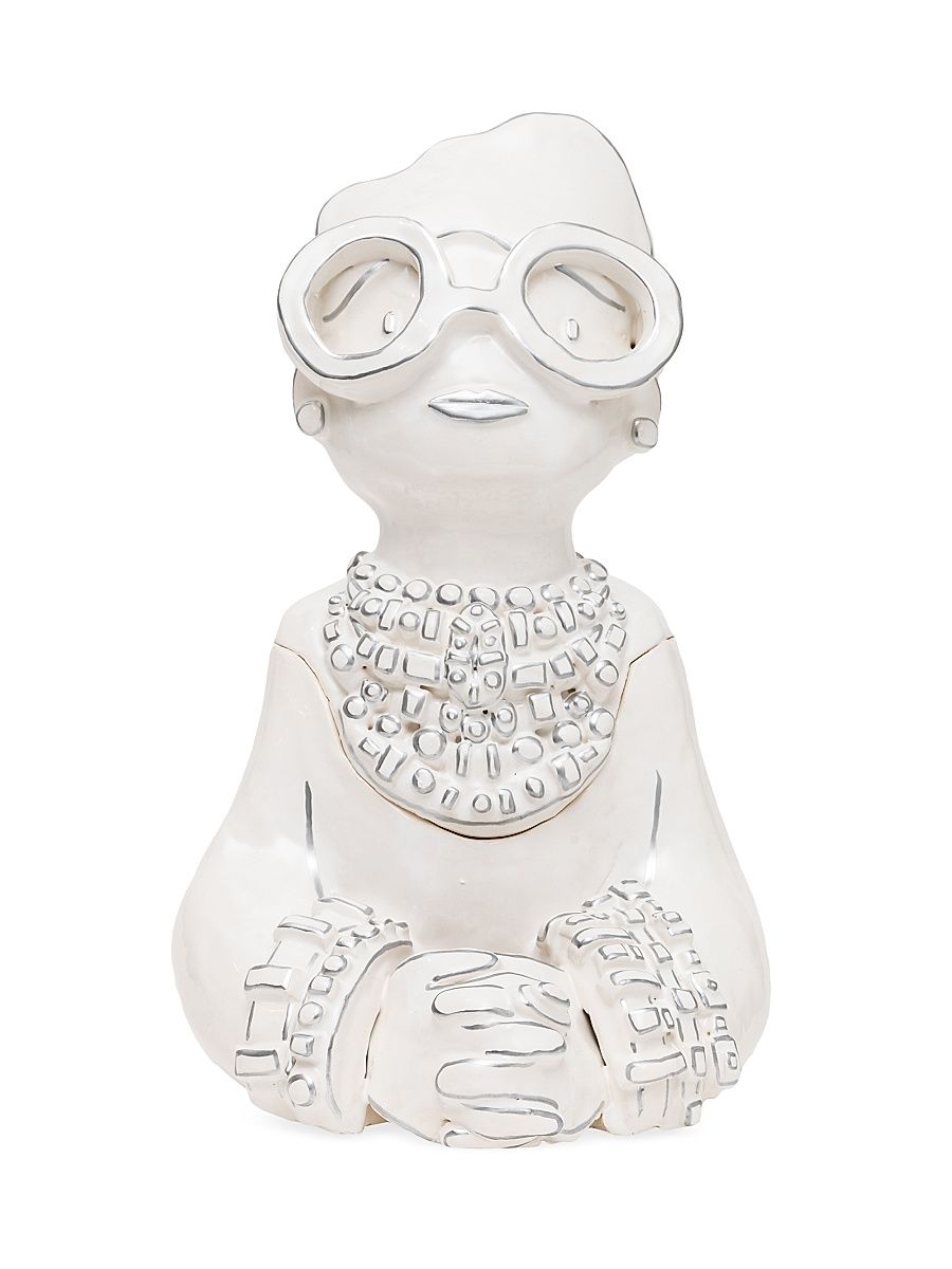 Iris Cookie Jar - White