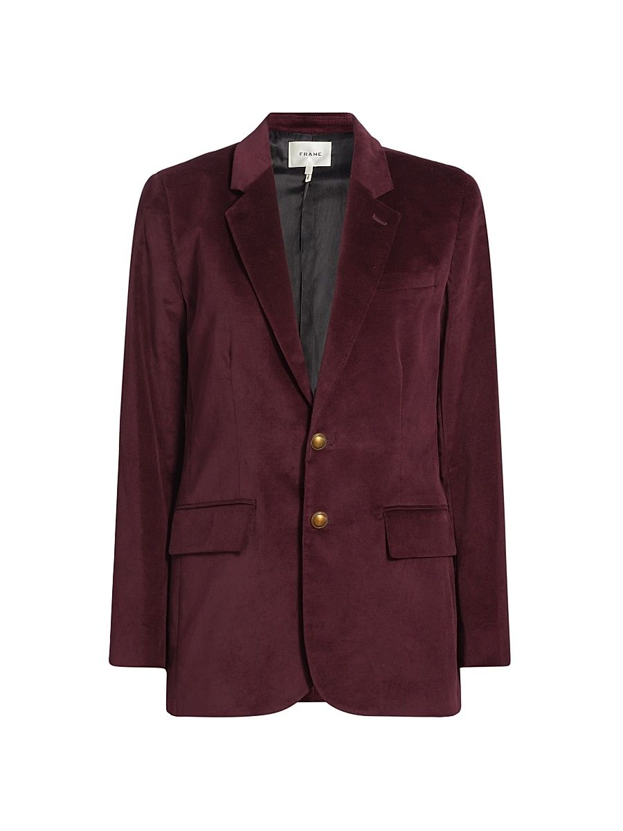 Women's Everyday Velvet Blazer - Wine - Size 4