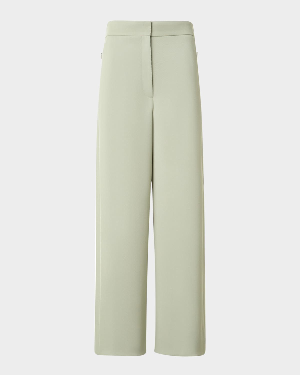 Wool Tricotine Wide-Leg Crop Pants