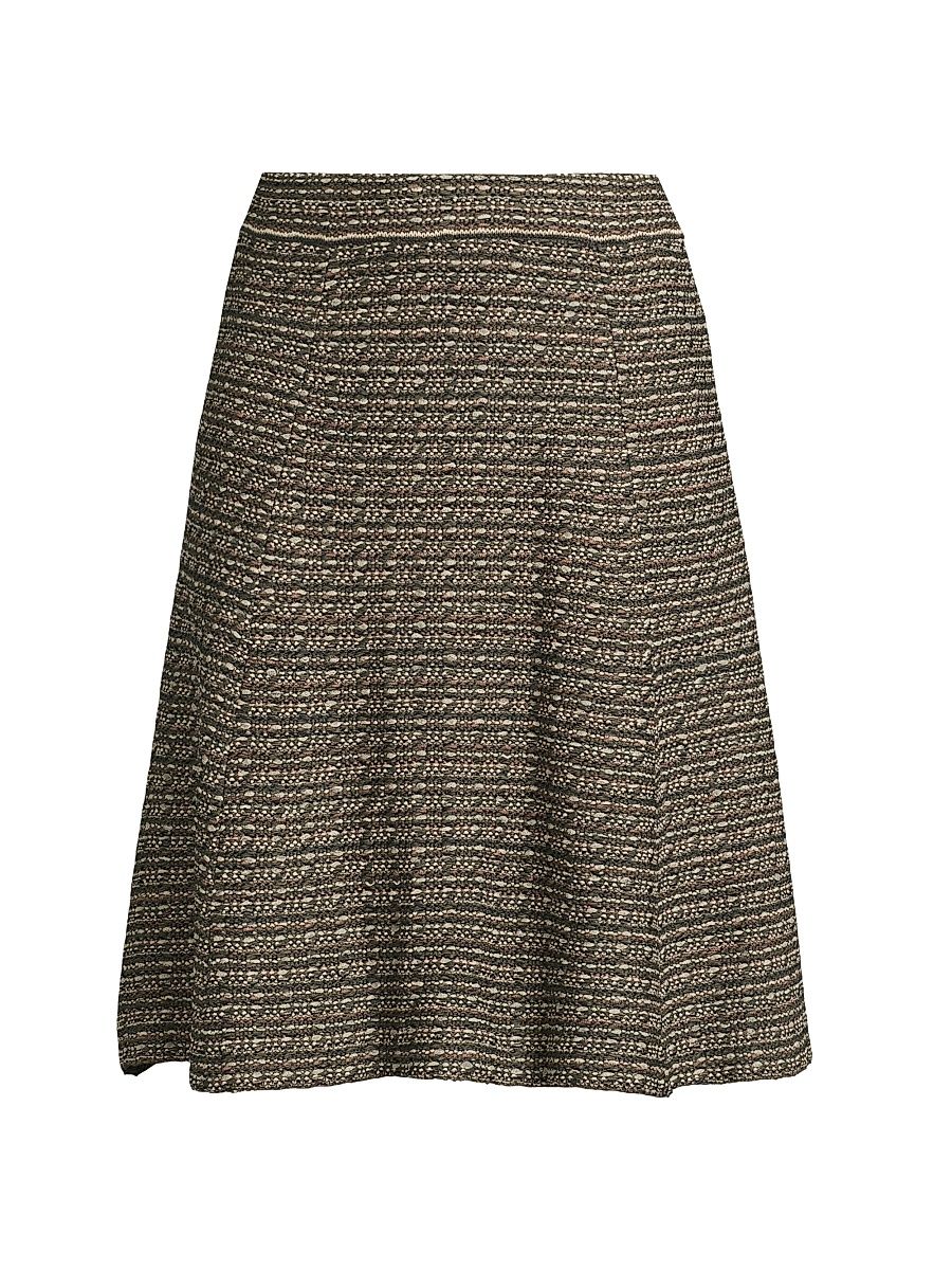 Women's Tweed Knit Knee-Length Skirt - Dark Ivy Multi - Size XXL