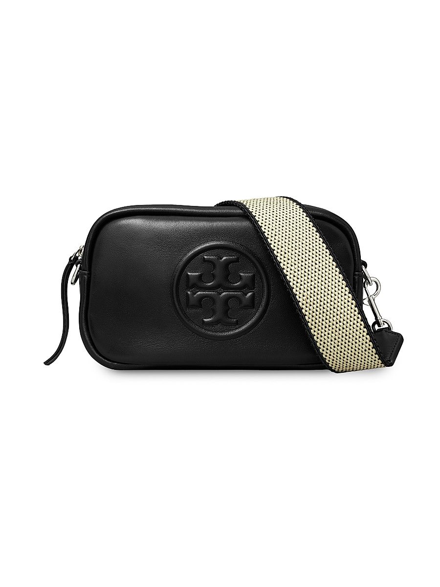 Women's Mini Miller Logo Leather Crossbody Bag - Black