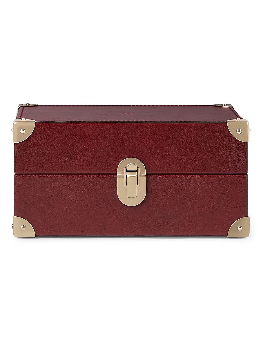 Burnished Calfskin Watch Organizer - Wine