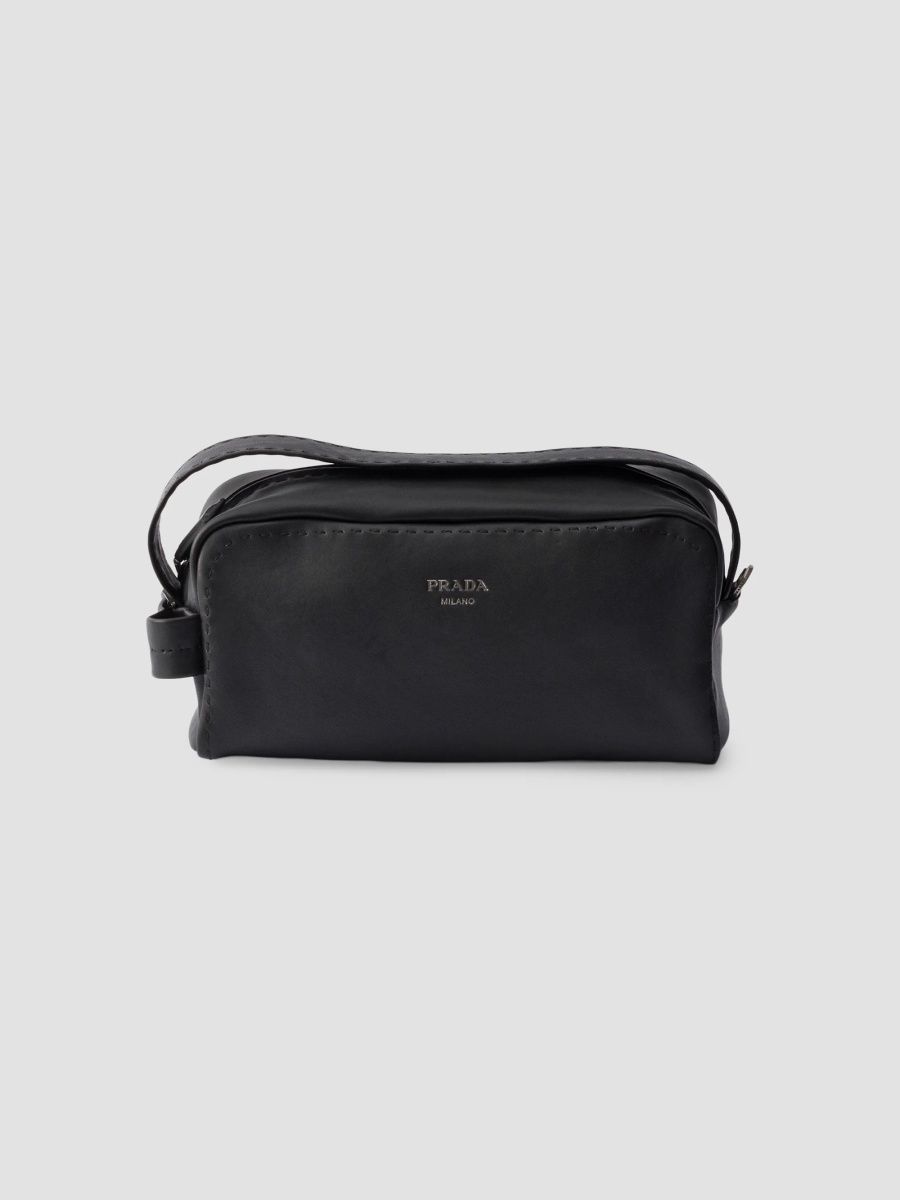 Prada Men's Nappa Leather Shoulder Bag - Black