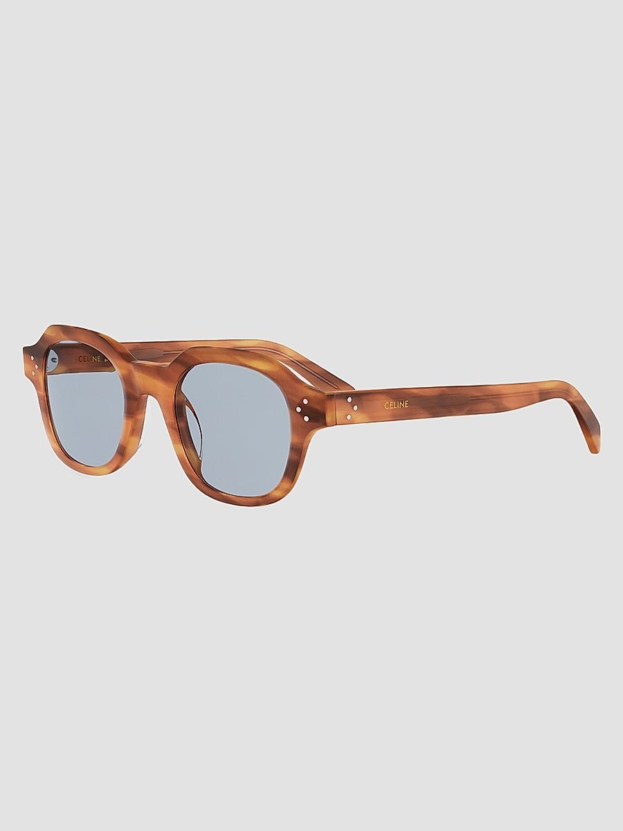 Men's 3 Dots 48MM Round Sunglasses - Blonde Havana Blue