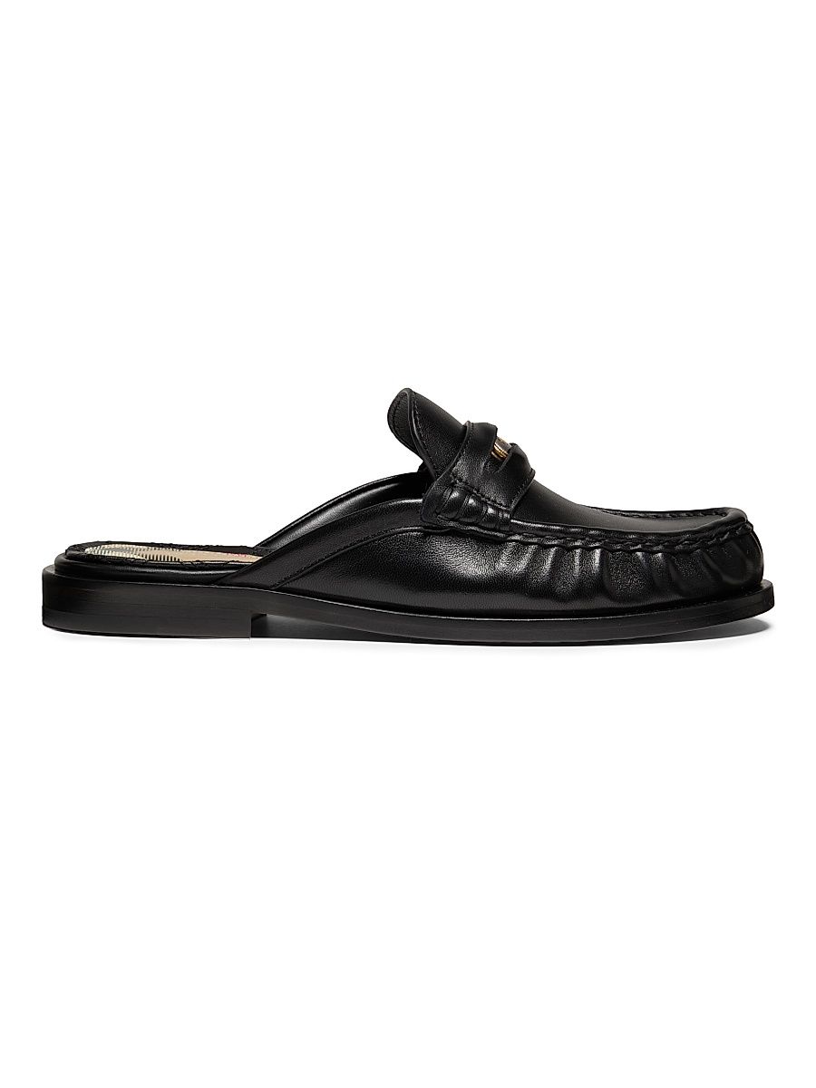 Burberry Women's Cadet Leather Mules - Black - Size 9