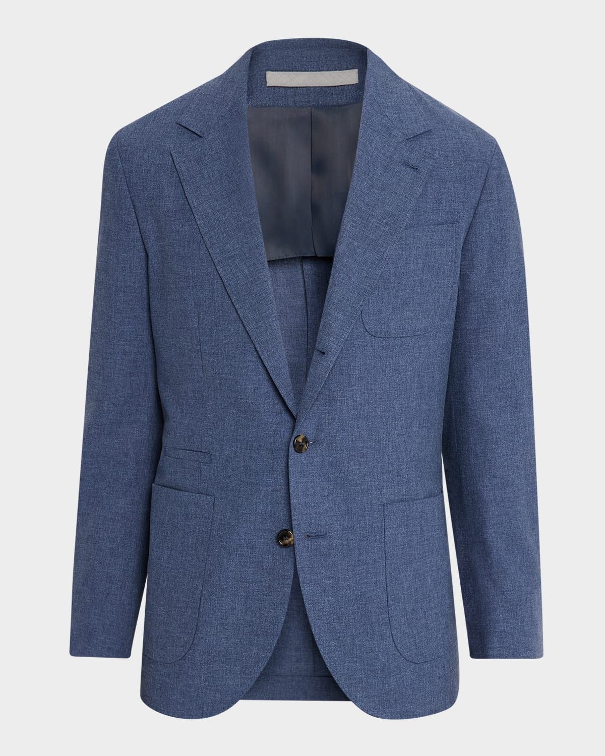 Men & apos;s Wool, Cotton and Silk Two-Button Sport Coat