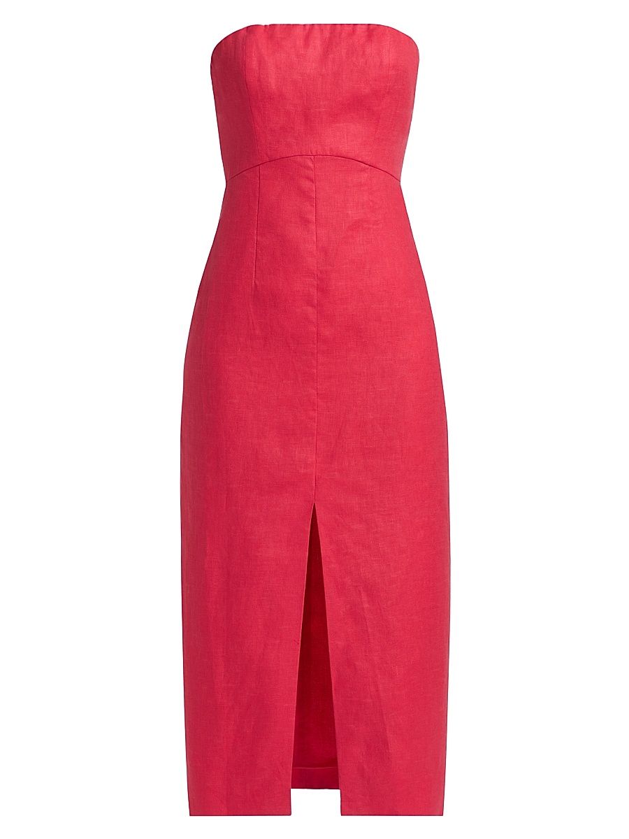 Women's Melita Strapless Midi-Dress - Bright Red - Size 12