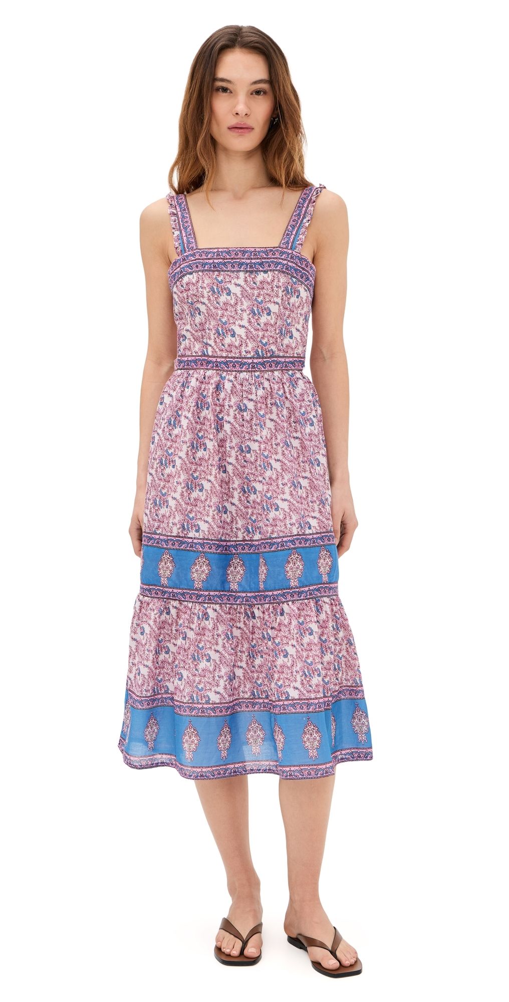 Bell Ophelia Midi Dress Pink and Blue XL