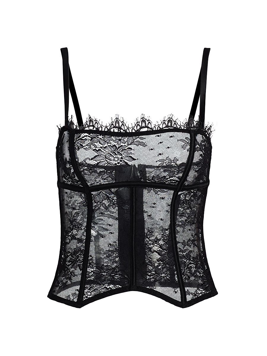 Women's Jolie Lace Boned Bustier - Black - Size Medium