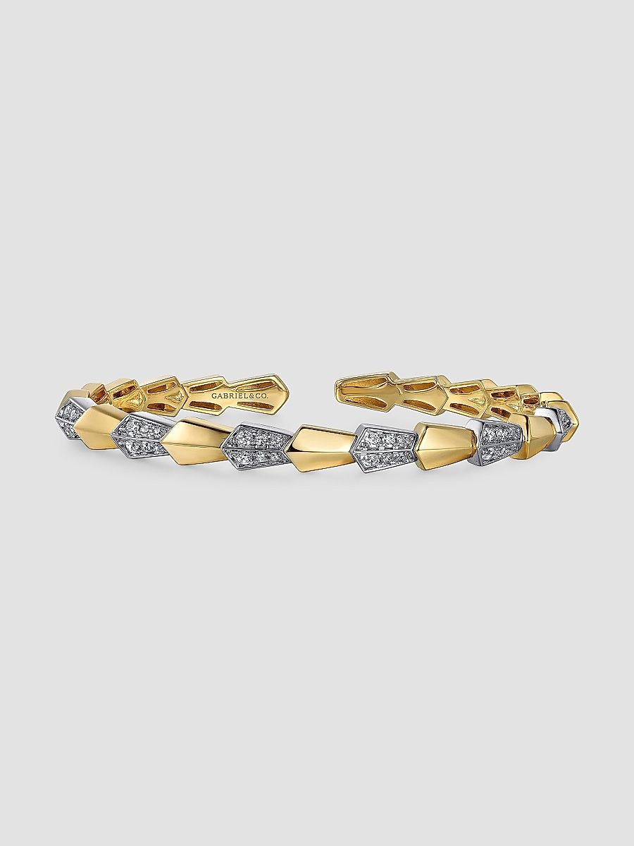 Gabriel & Co Women's Contemporary 14K Gold & 0.57 TCW Diamond Bangle - Yellow Gold