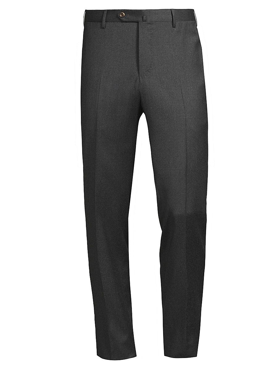 Men's Super 110s Stretch-Cotton Slim-Fit Trousers - Grigio Scuro - Size 38