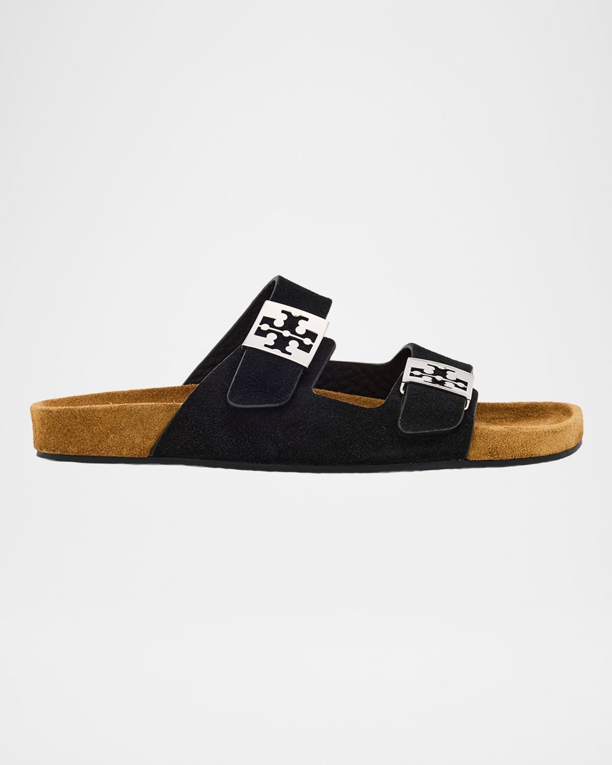 Mellow Suede Dual-Buckle Slide Sandals