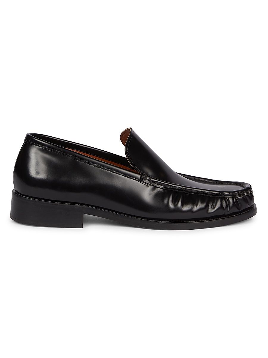 Men's Boafer Leather Loafers - Black - Size 13
