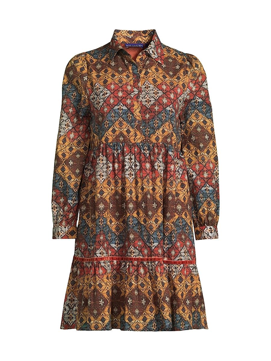 Women's Romy Printed Mini Shirtdress - Brown Lachen - Size XL