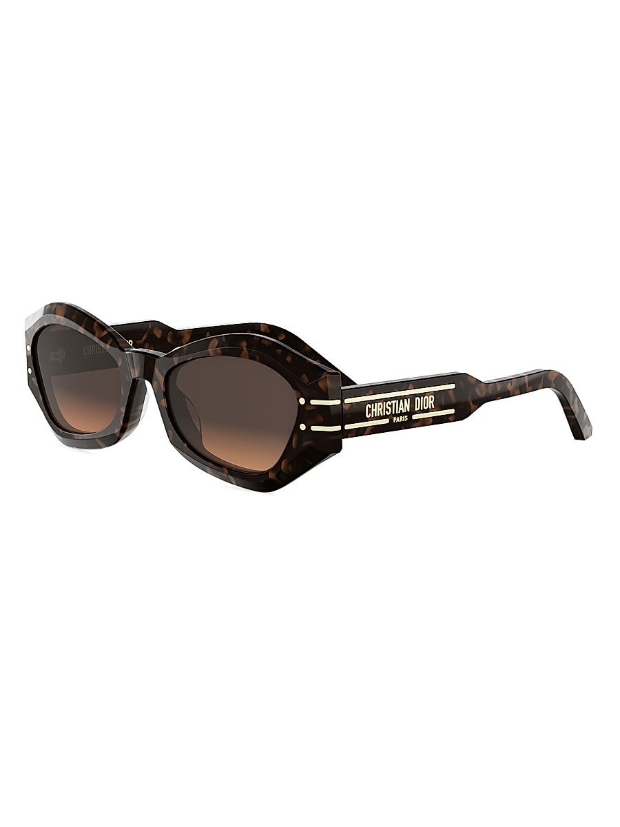 Women's DiorSignature B1U 55MM Butterfly Sunglasses - Colouredhavanaandgradientbrown