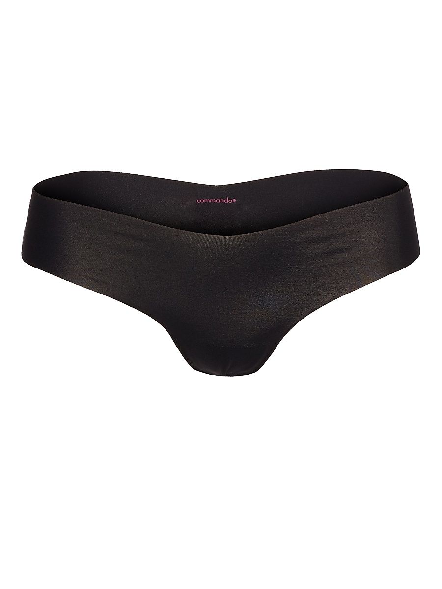 Women's Classic Microfiber Thong - Black - Size Medium