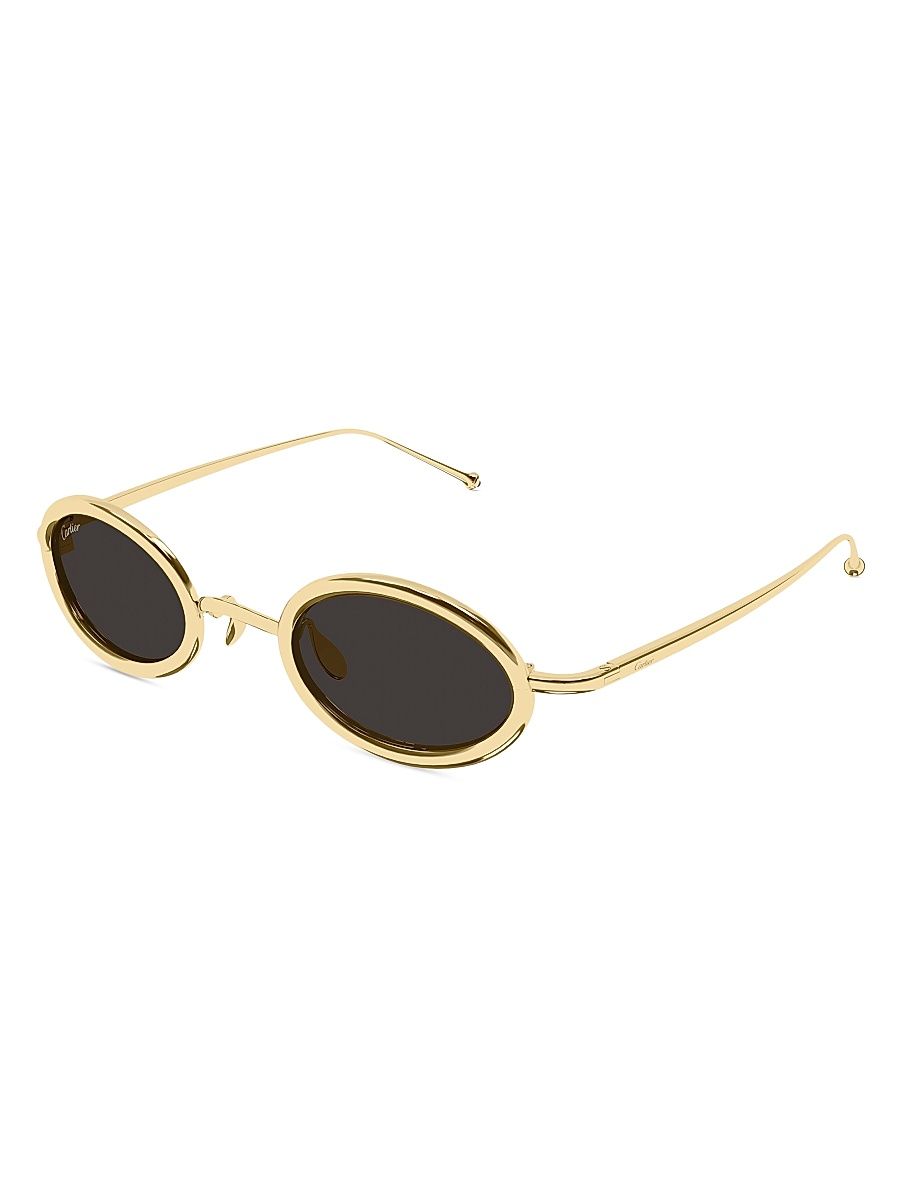Women's Connoisseurs Capsule 46MM 24K-Gold-Plated Oval Sunglasses - Gold Grey