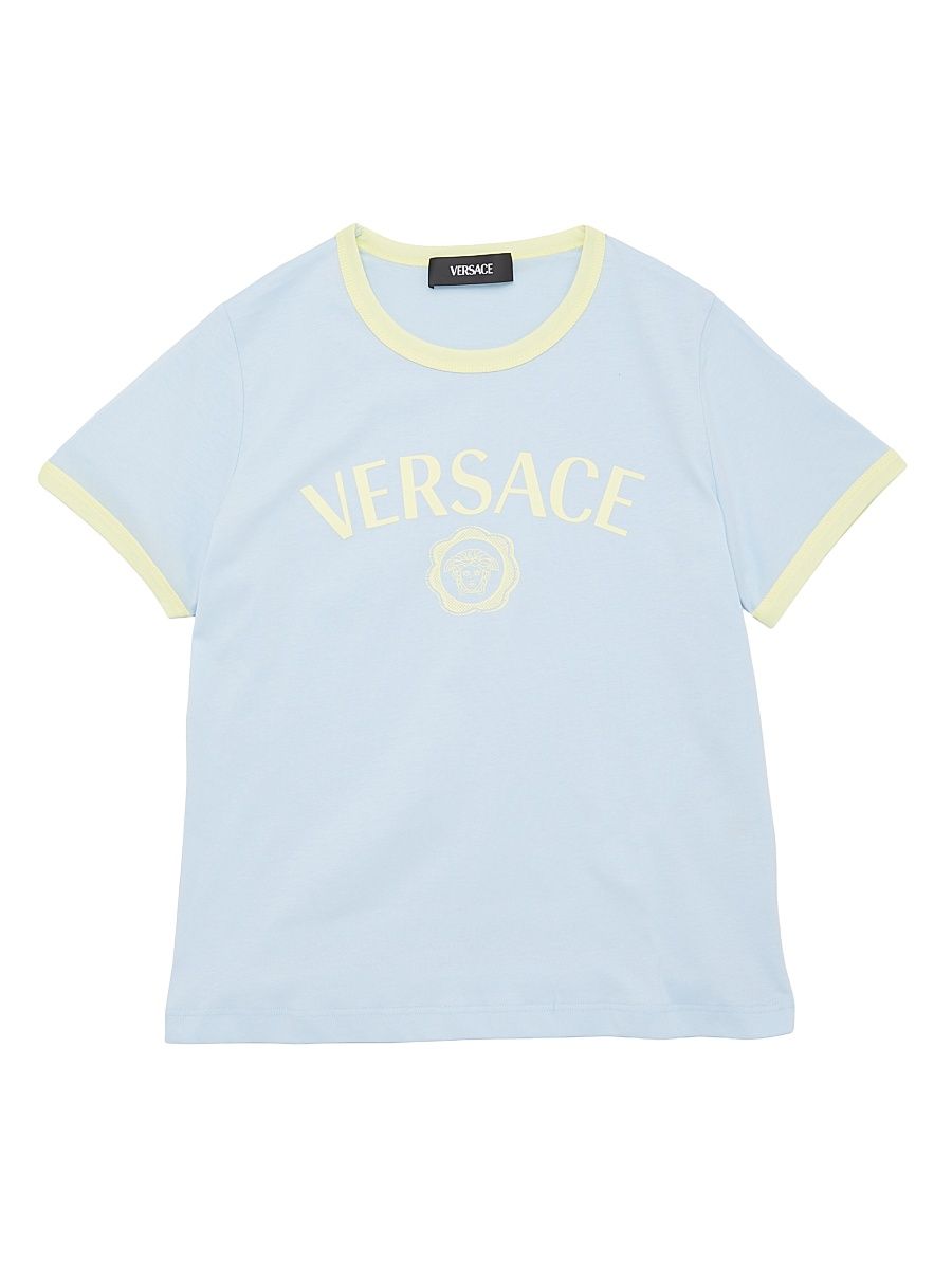 Little Girl's & Girl's Medusa Logo T-Shirt - Blue Pale Yellow - Size 8